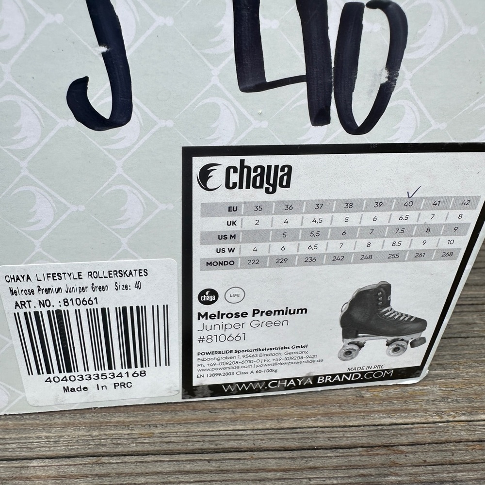 Chaya Melrose Premium Juniper Green Roller Skates Size 40 - Picture 2 of 11